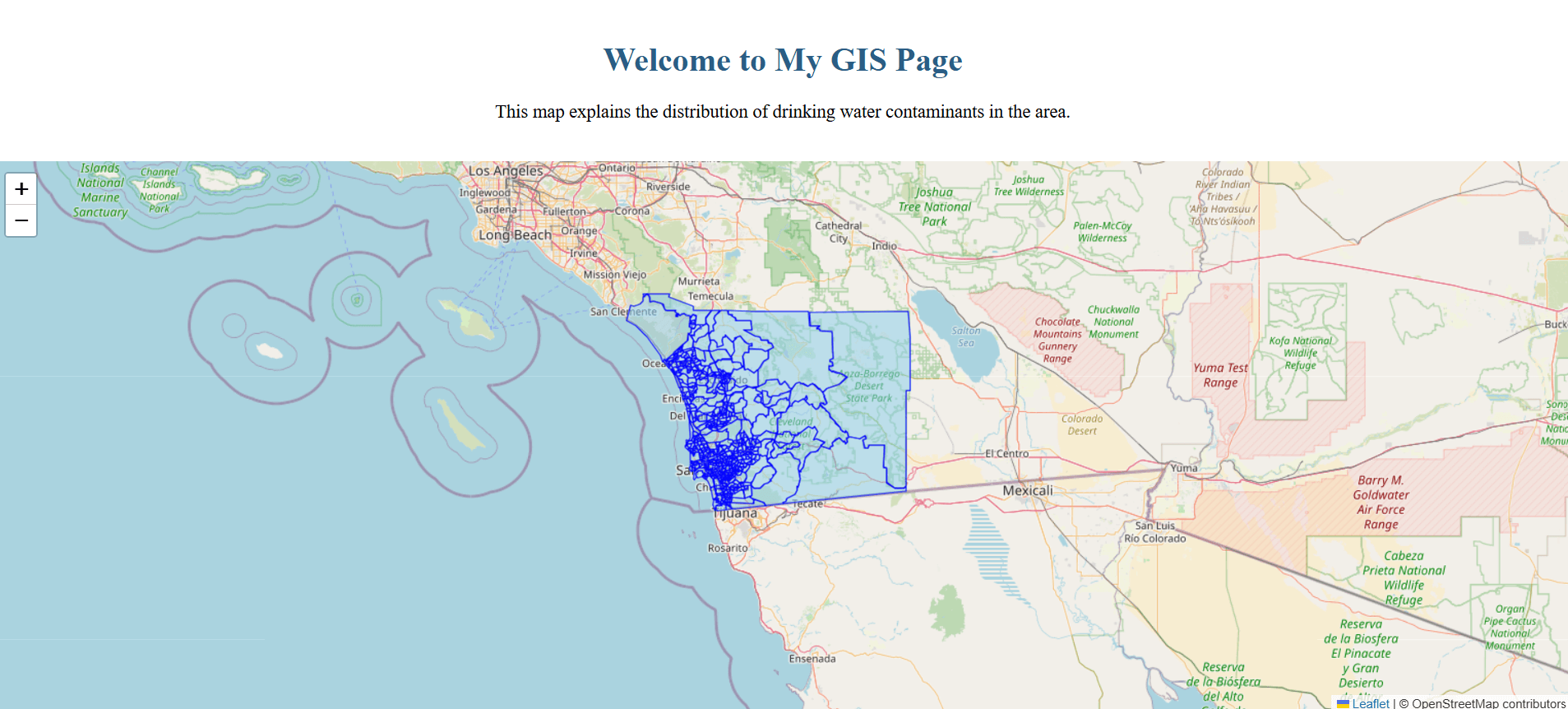 GitHub Page with the map and text